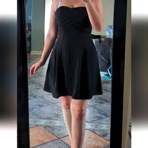 Strappless black dress, size S, Express